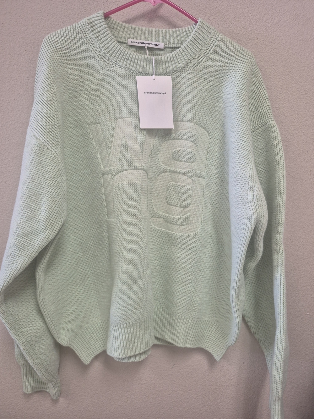 Alexander Wang Debossed Stacked Logo Unisex Pullover